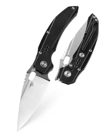 Bestech Exploit Black Titanium Knife, Satin CPM S35VN by Todd Knife and Tool (BT2005B)