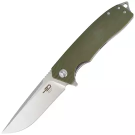 Bestech Knife Lion Army Green G10, Stonewashed/Satin D2 (BG01B)