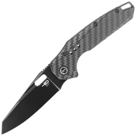 Bestech Nyxie Black Titanium/Carbon Fiber, Black Stonewashed CPM S35VN by Todd Knife and Tool Knife (BT2209D)