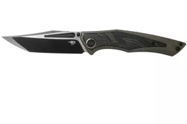 Bestech Togatta Knife Bronze Titanium/Black-Green G10, Black Stonewashed/Satin M390 by Koens Craft (BT2102E)