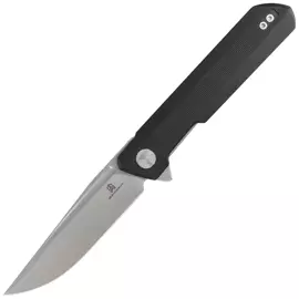Bestechman Knife Dundee Black G10, Stonewash / Satin D2 by Ostap Hel (BMK01A)