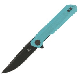 Bestechman Knife Mini Dundee Tiffany Blue G10, Grey DLC D2 by Ostap Hel (BMK03E)