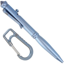 Bestechman Scribe Blue Titanium Pen with Glass Breaker and Carabiner (BM17B)