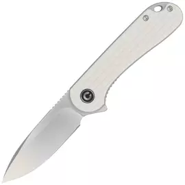 CIVIVI Knife Elementum Flipper Patterned Ivory G10, Satin D2 (C907A-3)