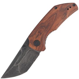 CIVIVI Knife Thug 2 Cuibourtia Wood, Black Damascus by Matt Christensen (C20028C-DS1)