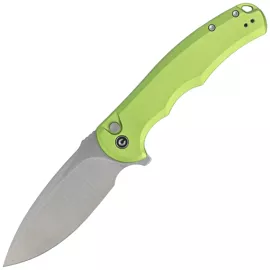 Civivi Knife Button Lock Praxis Lime Green Aluminum, Satin Nitro-V (C18026E-3)