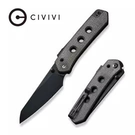 Civivi Knife Vision FG Dark Green Canvas Micarta, Black Nitro-V by Snecx Tan (C22036-3)