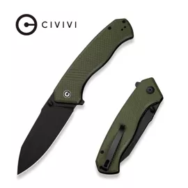 Civivi Placoid OD Green G10 Knife, Black Stonewashed 14C28N (C23079-3)