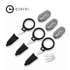 Civivi Quick Snip Neck Knife 3pcs Black ABS with Rubber Coating, 6Cr13 (C22022A-2)