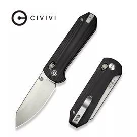 Civivi Yonder Knife Black G10, Stonewashed 14C28N by Zac Whitmore (C23073-1)