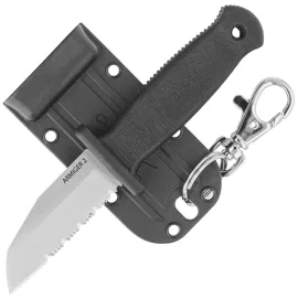 Demko Armiger 2 Shark Foot Black Thermal Plastic Rubber, Satin 4034SS by Andrew Demko Knife (ARM2-4034SS-SF)