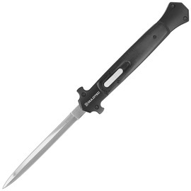 Dulotec OTF Italian Stiletto Black Aluminium, Satin 3Cr13MoV Knife (K186A)