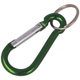 FOX 6 Aluminium Spring Clip Hook Carabiner, Green