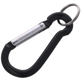 FOX 8 Aluminium Spring Clip Hook Carabiner, Black