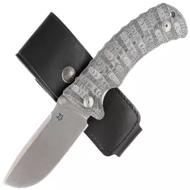 Fox Pro Hunter Black Yute Micarta, Stonewashed N690Co Knife (FX-130 MBSW)