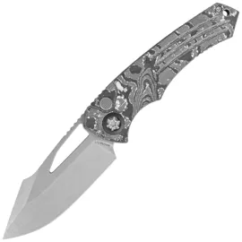 Heretic Knife Pariah Manual White Camo Carbon Fiber, Stonewashed MagnaCut by Tony Marfione Jr.