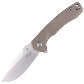 Kubey Knife Calyce, Tan G10, Bead Blasted D2 (KU901D)