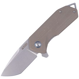 Kubey Knife Campe, Tan G10, Sandblast D2 (KU203C)