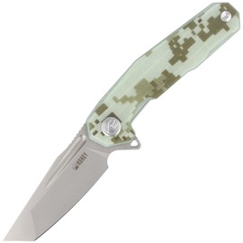 Kubey Knife Carve Camo G10, Bead Blasted AUS-10 knife (KB237H)