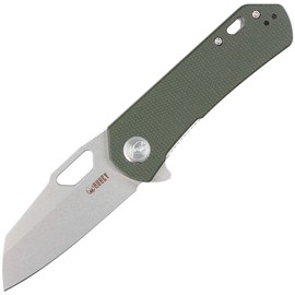 Kubey Knife Duroc Green Micarta, Black Stonewashed AUS-10 by Colin Maisonpierre (KU332L)