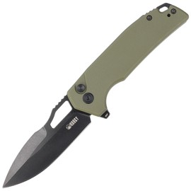 Kubey Knife RDF Green G10, Blackwash AUS-10 by HYDRA Design (KU316B)