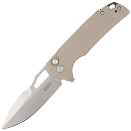 Kubey Knife RDF Tan G10, Bead Blasted AUS-10 by HYDRA Design (KU316D)