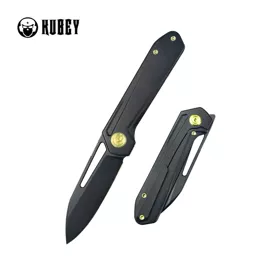 Kubey Knife Royal Black Titanium, Black Coated M390 by Colin Maisonpierre (KB321O)