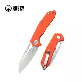 Kubey Knife Vagrant Orange G10, Sand Blasted 14C28N by Maksim Tkachuk (KU291L)