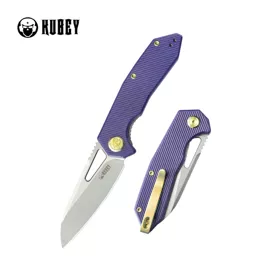 Kubey Knife Vagrant Purple G10, Sand Blasted M390 by Maksim Tkachuk (KB291S)