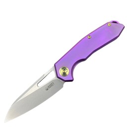 Kubey Knife Vagrant Purple Titanium, Bead Blasted CPM S35V by Maksim Tkachuk (KB284D)