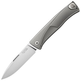 LionSteel Thrill Grey Titanium, Satin M390 by Molletta Knife (TL GY)