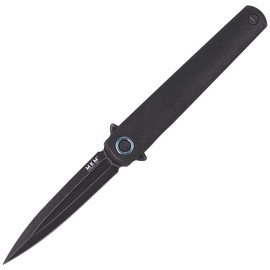 MKM Knife Flame Dagger Black Titanium, Black Stonewash by Zieba (MK FL02-TDSW)