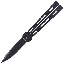 Martinez Albainox Balisong Butterfly Knife Black Steel, Black Blade (02145)