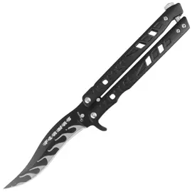 Martinez Albainox Flamas Black Aluminium, Black 3Cr13Mov butterfly knife (02138)