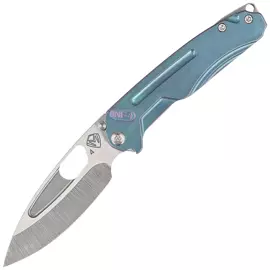 Medford Infraction Knife Teal/Violet Multietch Titanium, Tumbled S45VN by Greg Medford