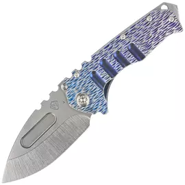 Medford Praetorian T DP Blue-Violet w/Silver ''Dragon Skin'' Titanium, Std HW/Clip, Tumbled S45VN by Greg Medford