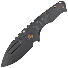 Medford Praetorian T Drop Point, DLC Handle, Bronze HW/Clip, PVD Breaker, DLC S45VN by Greg Medford (MK0124PD-30PV-T1C1-BP)