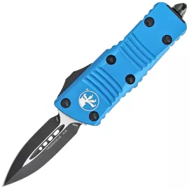 Microtech Mini Troodon D/E Blue Aluminium, Black by Tony Marfione knife (238-1BL)