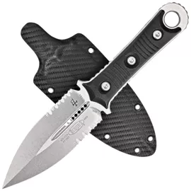 Microtech SBD Double Edge Milled Black G10, Stonewashed by Borka Blades knife (201-11)