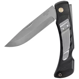 Mikov Crocodile Black ABS Folding Knife, Mirror 420 (243-NH-1 CLIP/BLK)