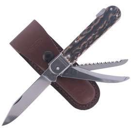 Mikov Fixir Hunting Folding Knife, Imit. Dear Stag (232-XH-3 KP)