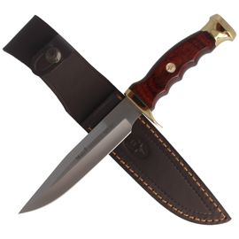 Muela Ranger-14R Brown Pakka Wood, Satin X50CrMoV15 knife