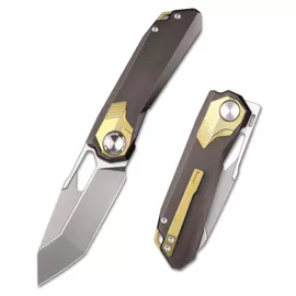 Remette Peregrine Falcon Brown / Gold Titanium, Hand Grinding Pearlescent M390 (RTT1-B)