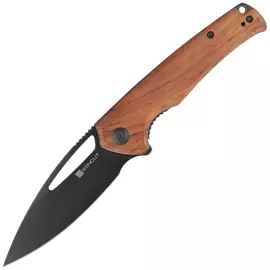 Sencut Mims Guibourtia Wood, Black Stonewashed 9Cr18MoVS knife (S21013-4)