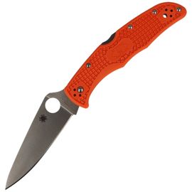 Spyderco Endura 4 FRN Orange Full Flat Plain Knife (C10FPOR)