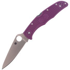 Spyderco Endura 4 FRN Purple Flat Ground PlainEdge Knife (C10FPPR)