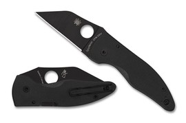 Spyderco MicroJimbo Black G10, Black DLC Plain CPM S30V Knife by Michael Janich (C264GPBK)