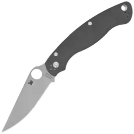 Spyderco Military 2 Black G10, Satin Plain CPM S30V by Sal, Eric Glesser (C36G2)