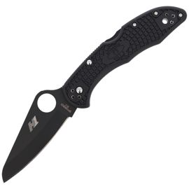 Spyderco Salt 2 Black, Black Blade Plain H2 Knife (C88PBBK2)