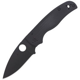 Spyderco Shaman Knife Black G10, Black DLC CPM S30V by Sal Glesser (C229GPBK)